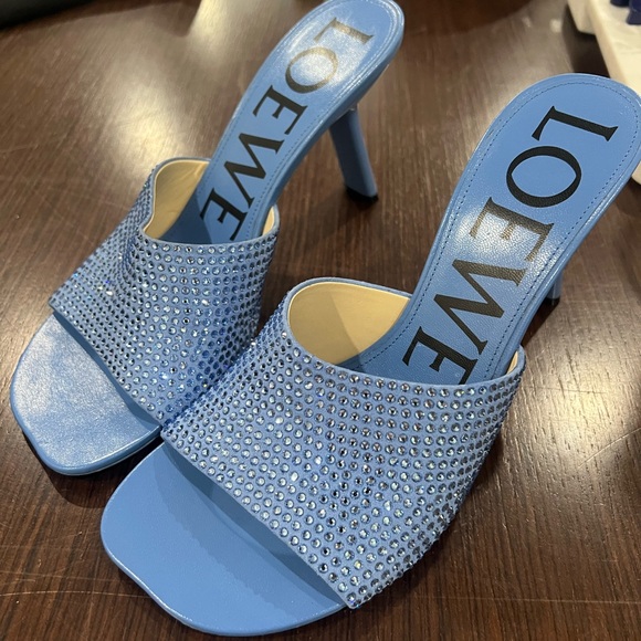 Loewe Shoes - Loewe Light Blue Crystal Heels